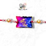 Blue Magenta Resin Rakhi - King Bhai Rakhi