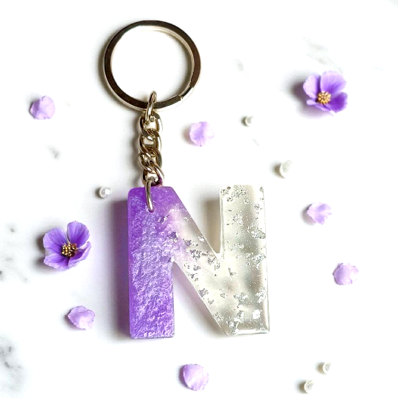 Resin Keychain Letter N